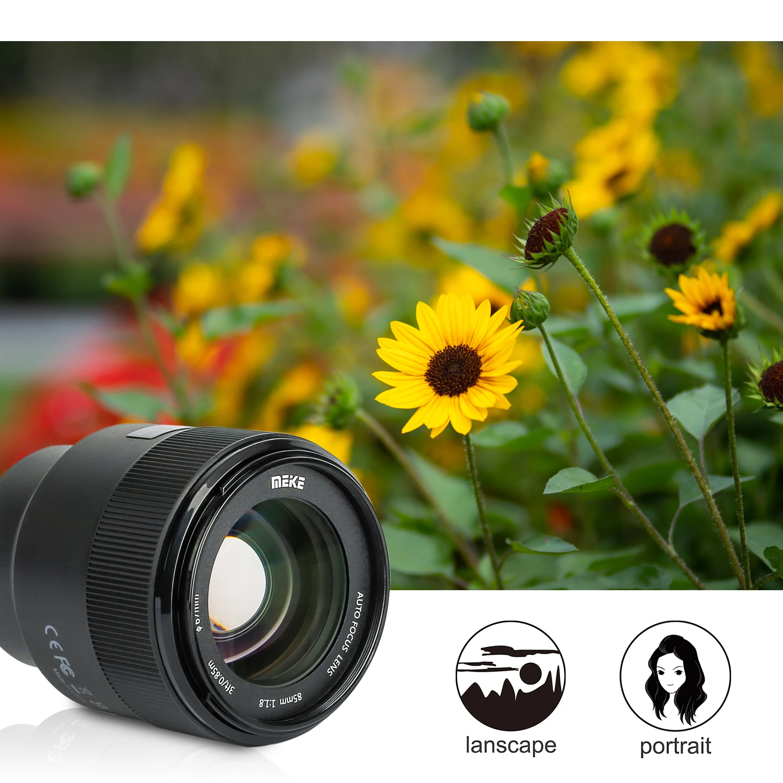 Meike 85mm F1.8 Auto Focus Medium Telephoto STM Full Frame Portrait Lens for Nikon Z/Fujifilm X/ Sony E Mount Cameras