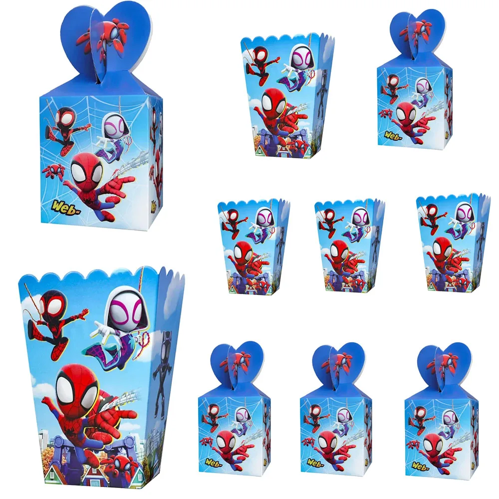 Spidey And Amazing Friends Birthday Party Decoration Popcorn Box Spider Man Candy Box Children\'s Birthday Party Supplies