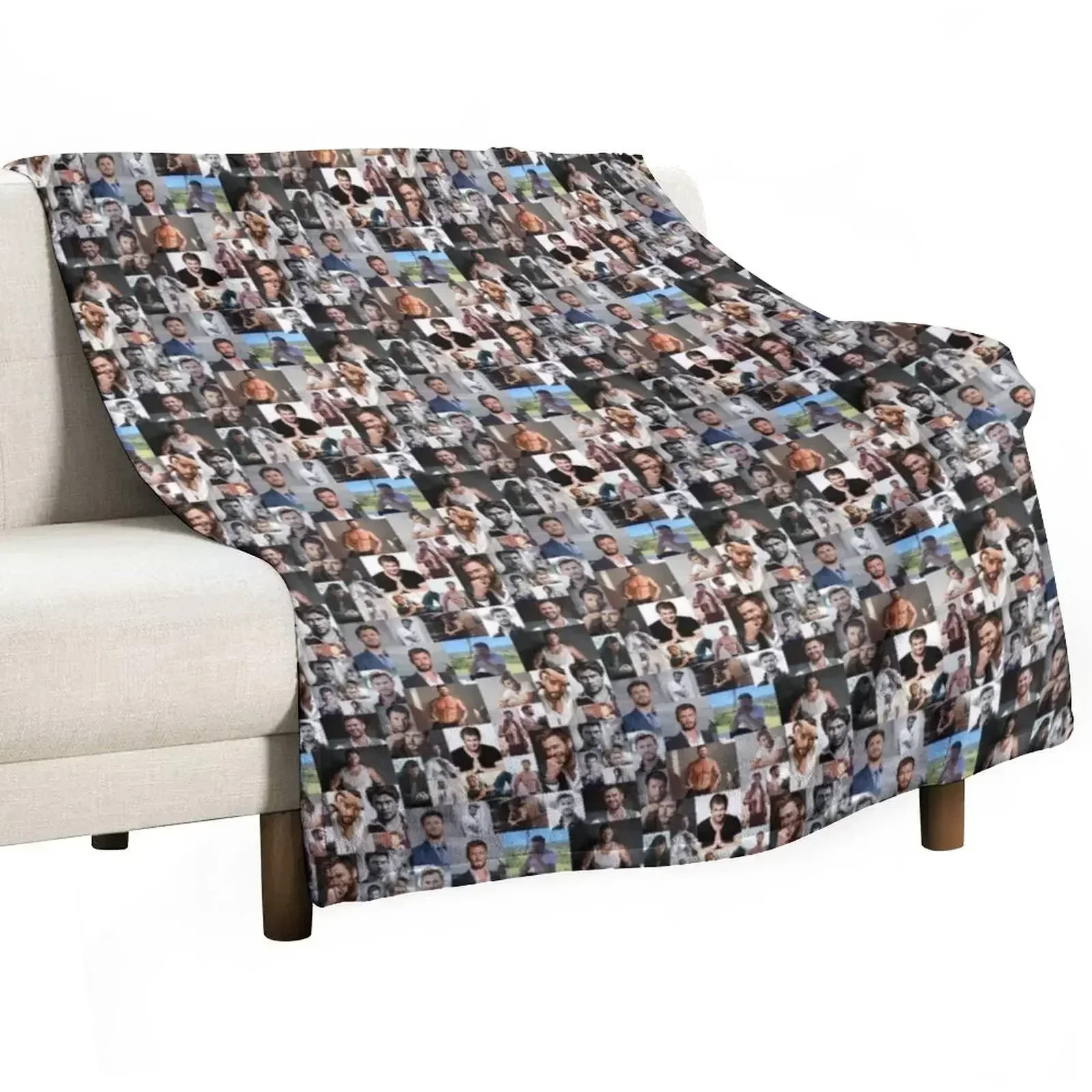 Chris Hemsworth Throw Blanket halloween Moving heavy to sleep Picnic Soft Plush Plaid Hair Blankets