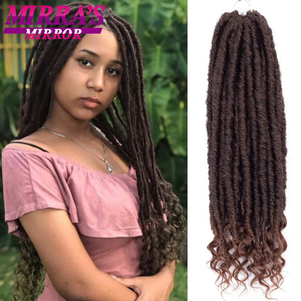 14/20 Zoll gerade Göttin Faux Locs Häkeln Zöpfe synthetische Faux Locs Häkeln Haar Göttin Haar verlängerungen Spiegel Spiegel