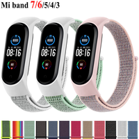 Bracelet For mi band 7 6 Strap Nylon Sport loop watch Belt pulseria correa Mi band 4 Wristband for xiaomi Mi band 5 4 3 Bracelet