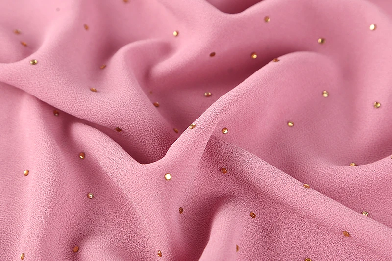 Bescheidener Muslimischer Chiffon-Hijab mit Strass und Goldreißverschluss, Islamischer Kopfschmuck für Frauen, Party, Hochzeit, Ramadan, Eid – Detail 9