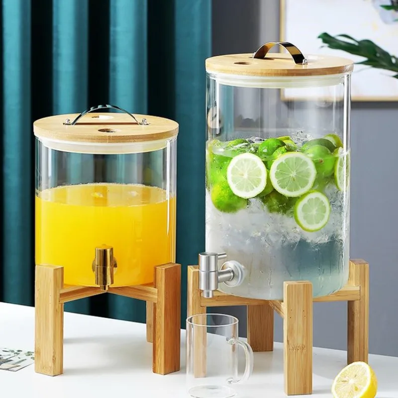 

Стеклянный кувшин для холодных напитков большой вместимости с краном