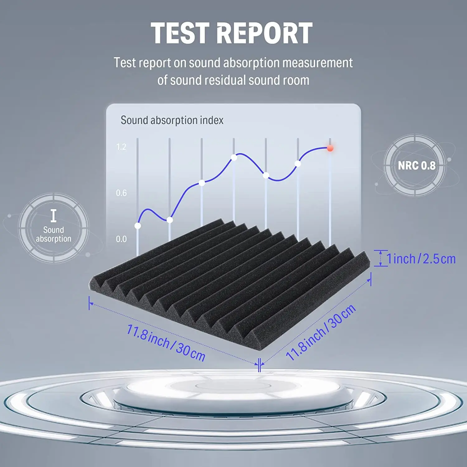 12/24Pcs 30x30x2.5cm Studio Acoustic Soundproof Sponge Sound-Absorbing Noise Protective Foam KTV Room Sponge Pad Treatment Panel