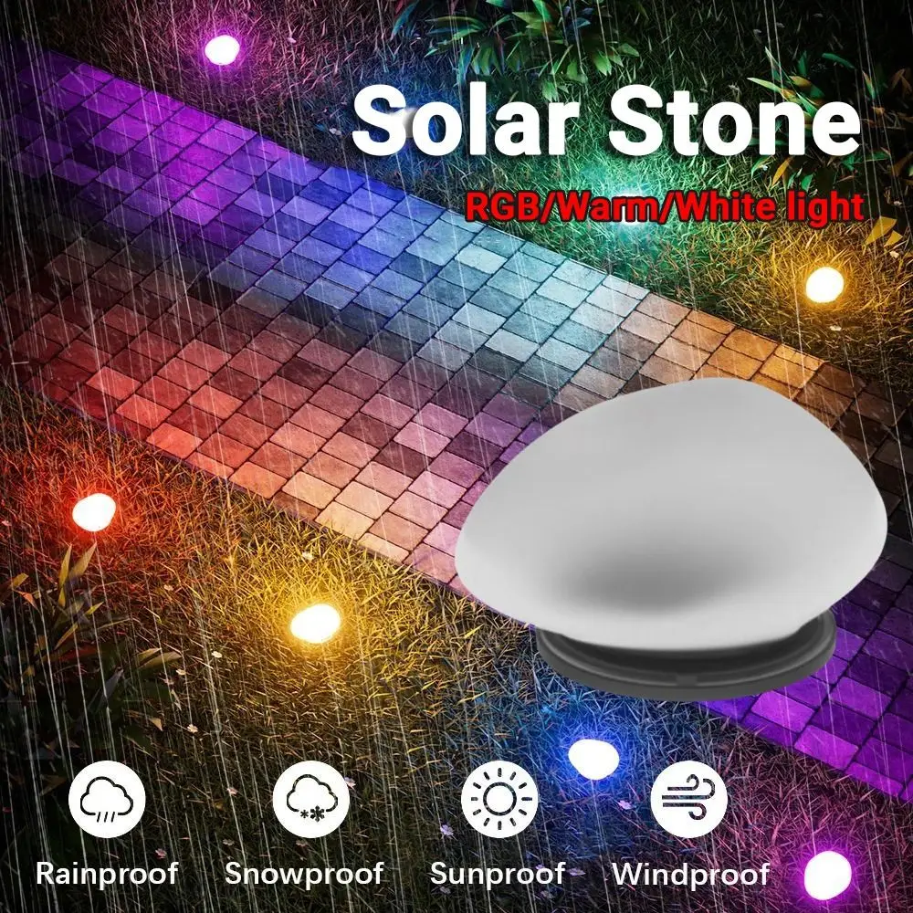 

Cobblestone Shaped Solar Stone Lamp Energy Saving Waterproof Outdoor Pebble Lamp Decorative Solar Powered Solar Landscape Light