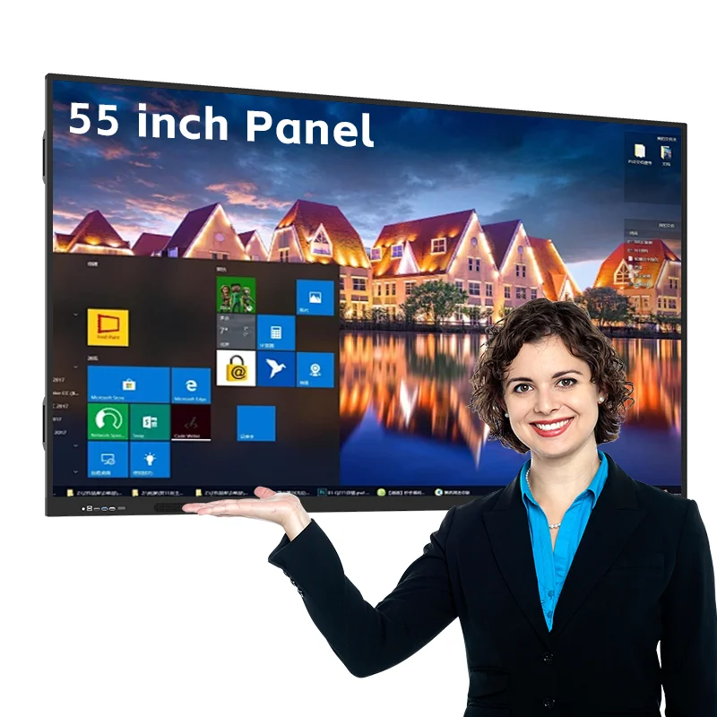 98-Inch All-In-One Interactive Electronic Conference Machine with 55-Inch LED Panel Interactive Whiteboard