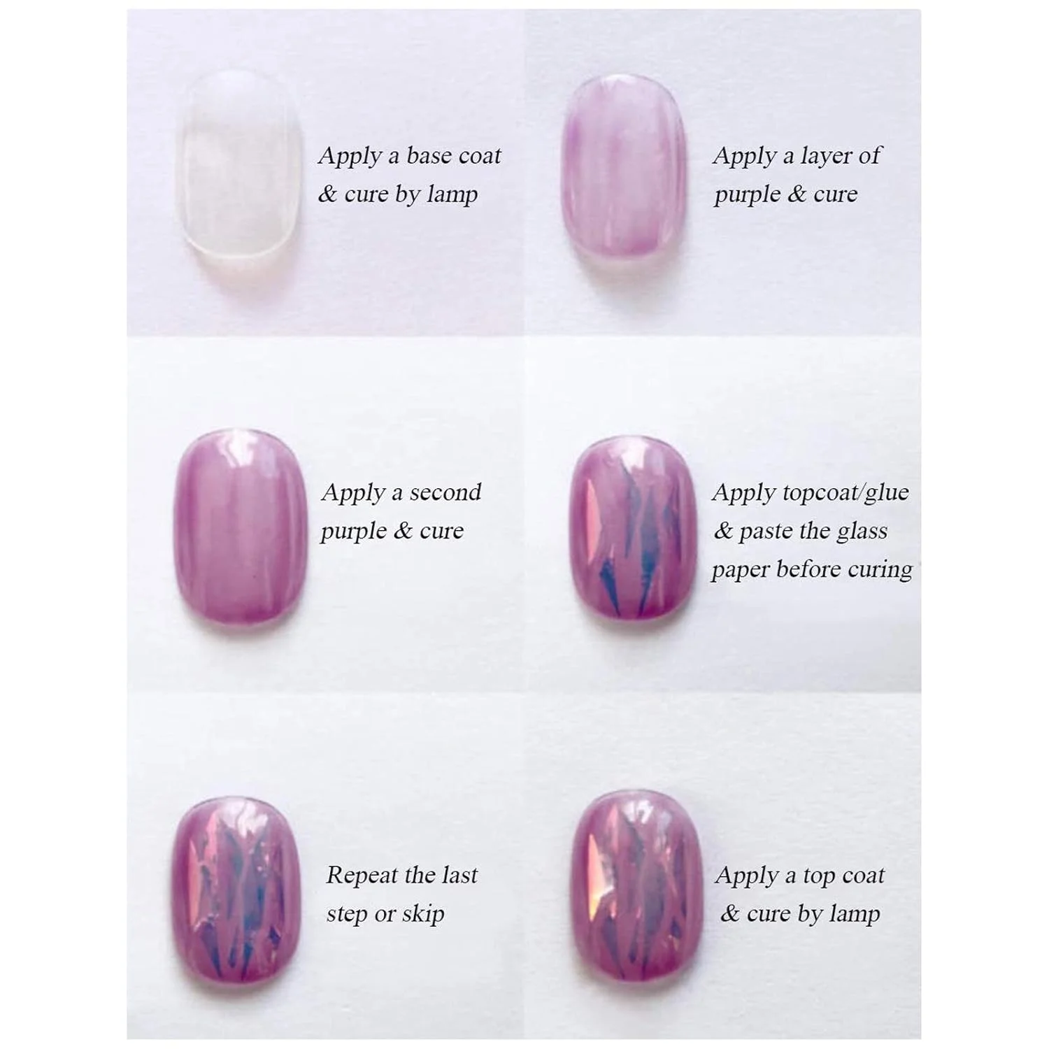 4 Kleurverloop Aurora Cellofaan Nagelstickers, Spiegelontwerp Gebroken Glazen Nagelstickers 3d Gebroken Glas