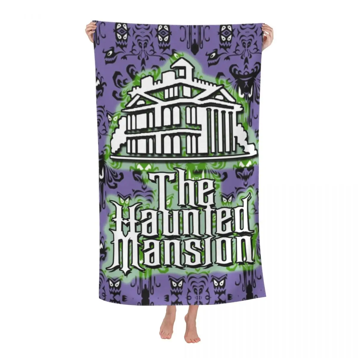 

Haunted Mansion Absorbent Microfiber Bath Beach Towel Quick Dry Halloween Happy Haunts Bathroom Sports Towels