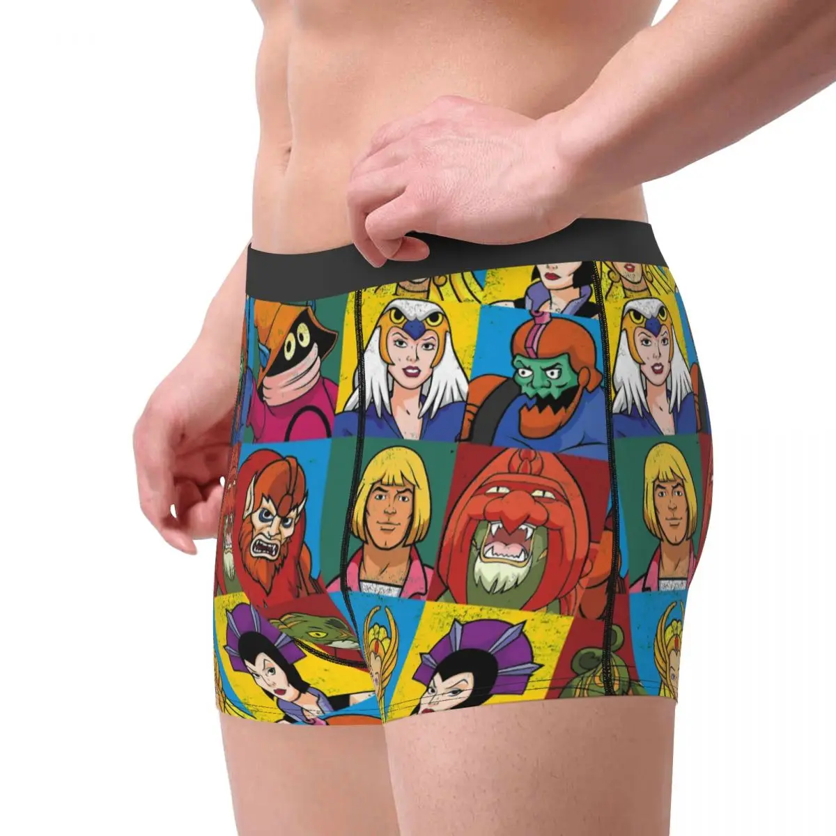 Boxer He-Man And Friends Shorts Panties Man Underwear Masters Of Universe Skeletor Heman Mid Waist Underpants for Male Plus Size