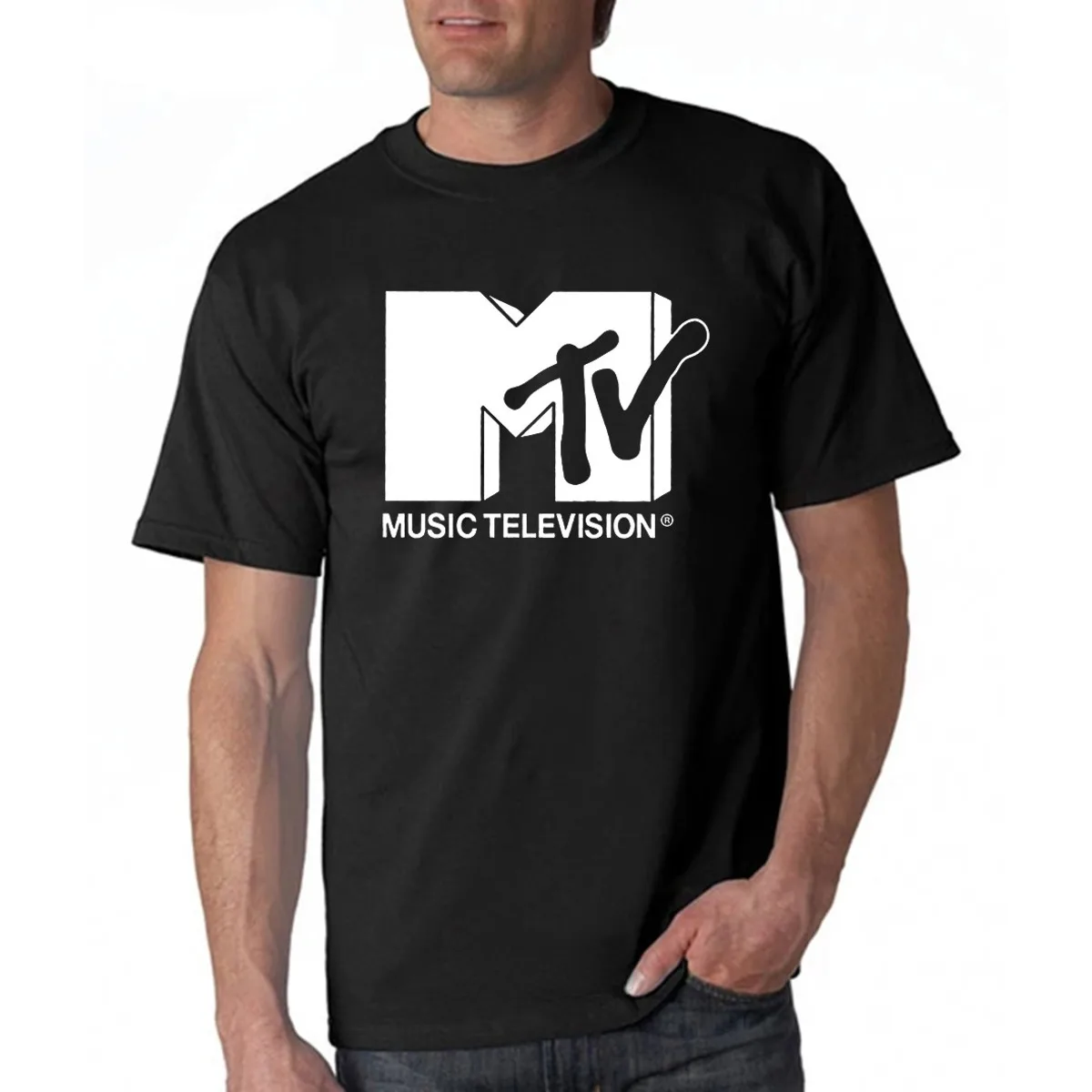 Men Retro T Shirt Mtv Throwback TShirt Vintage 80S 90S Bands Pop Music Tv Culture Tee Oversized Tops Roupas Masculinas Shirt