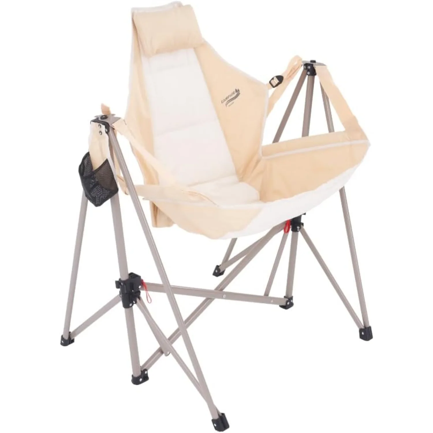 Silla de hamaca columpio portátil | Tumbona mecedora reclinable plegable con reposacabezas y soporte para bebidas | Deportes al aire libre, Playa, Césped,