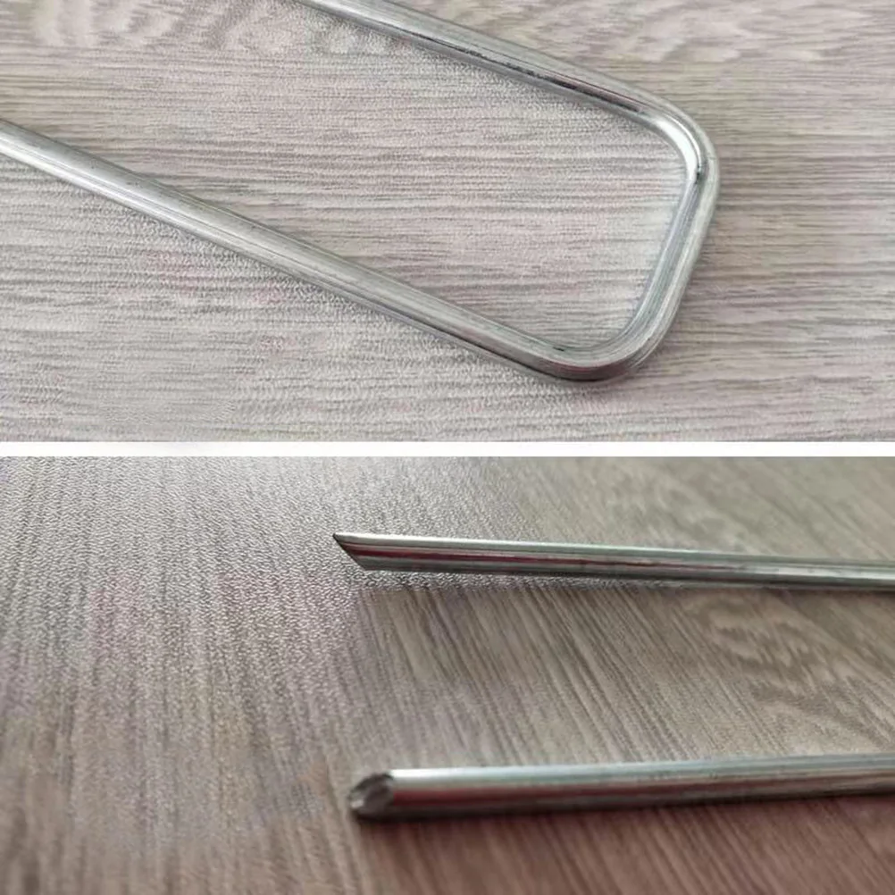 

50pcs Hot Dipped Galvanized U-Shaped Steel Ground Pegs 2.8X25X150Mm For Garden Stakes Lawn Tent Anchors Outdoor Landscaping