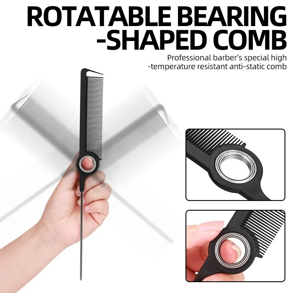 Professional Rotating Styling Comb High Temperature Resistant Multi-Function Anti-Static Styling Comb Anti-static with Bearing