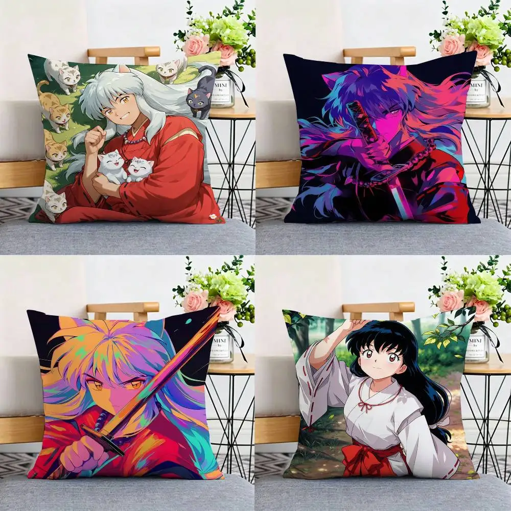 

2026 Anime I-Inuyasha Double-sided print Pillow Case Cushion Cover Throw Pillow Case For Car Sofa
