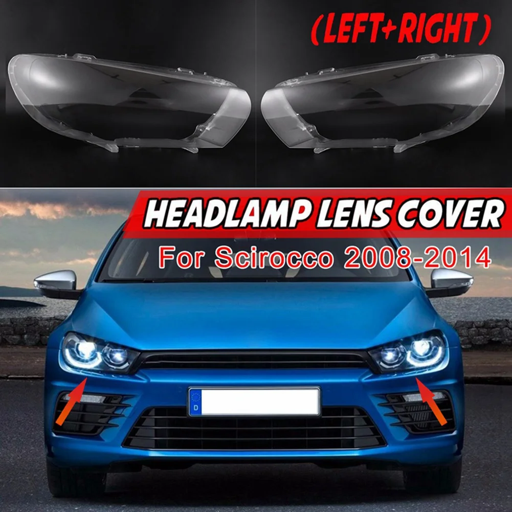 Car Right Headlight Shell Lamp Shade Transparent Lens Cover Headlight Cover for VW Scirocco 2008-2014