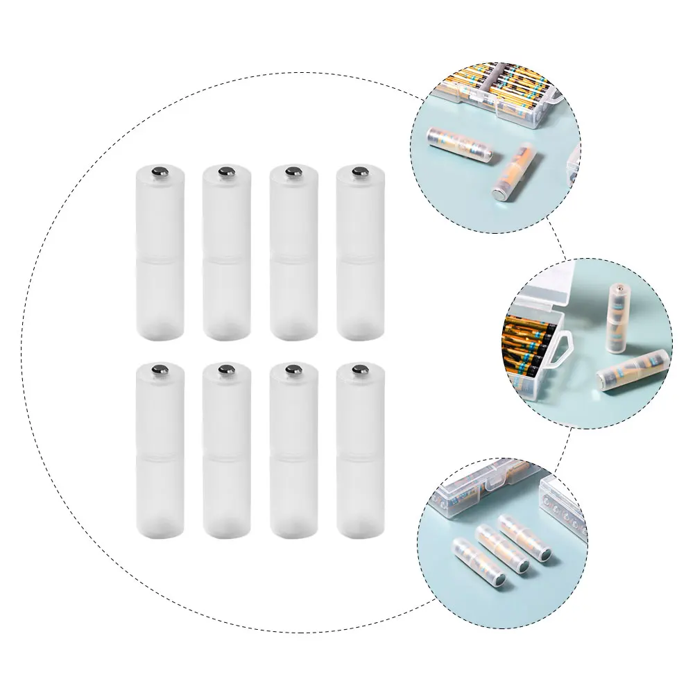 

8pcs Aaa To Aa Converter Box Pp Storage Case Large Capacity Organizer Durable Carrying Case For Home Supplies