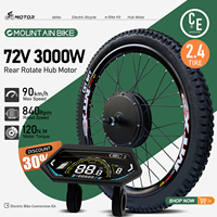 72V 3000W Electric Bicycle Conversion Kit 26 27.5 28 29 700C Rear Brushless Gearless Wheel Hub Motor For ebike conversion Kit