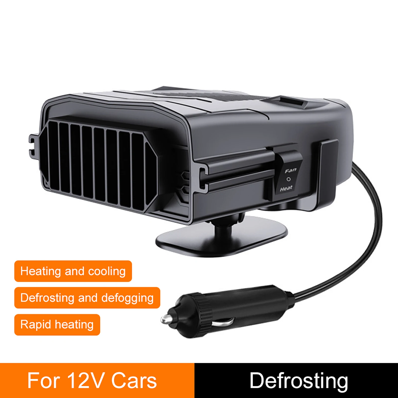 Calentador de espacio de 150W, calentador eléctrico de 12V para coche, descongelador, ventilador de calefacción portátil para coche, rotación de 360 grados, accesorios para automóvil