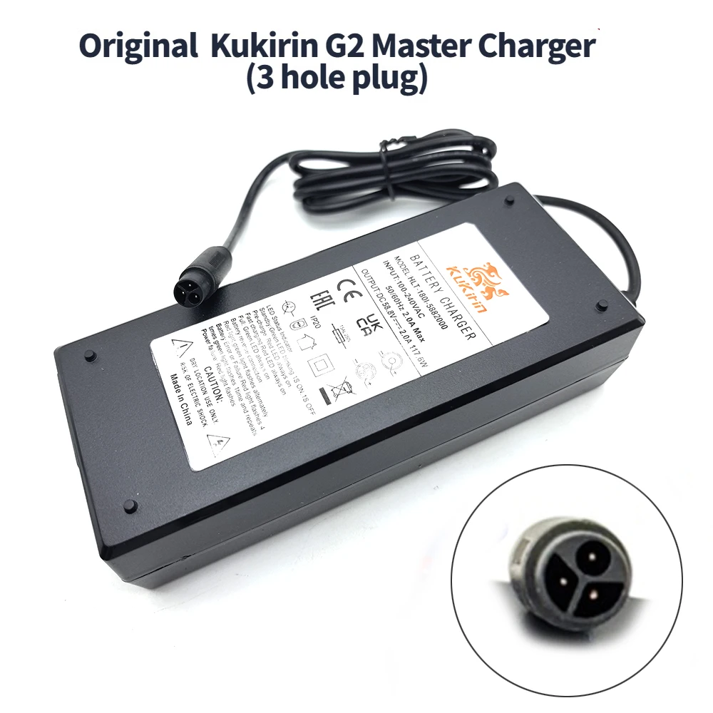 

Official 58.8V 2.0A Charger for Kukirin G2 Master Electric Scooter Power Adapter Lithium Battery Charger Genuine Part
