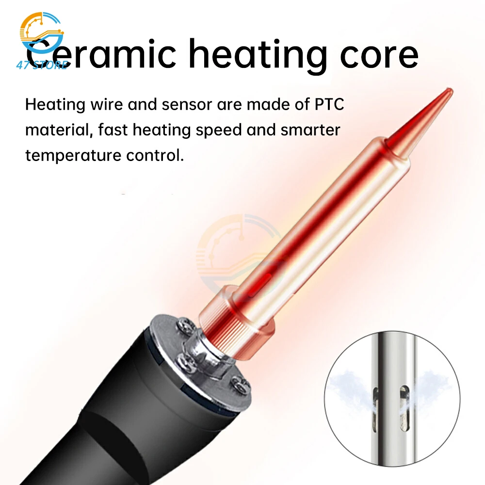 90W LED Digital Electric Soldering Iron Set AC 220V Adjustable Temperature Internal Heating Soldering Tips Repair Welding Tool