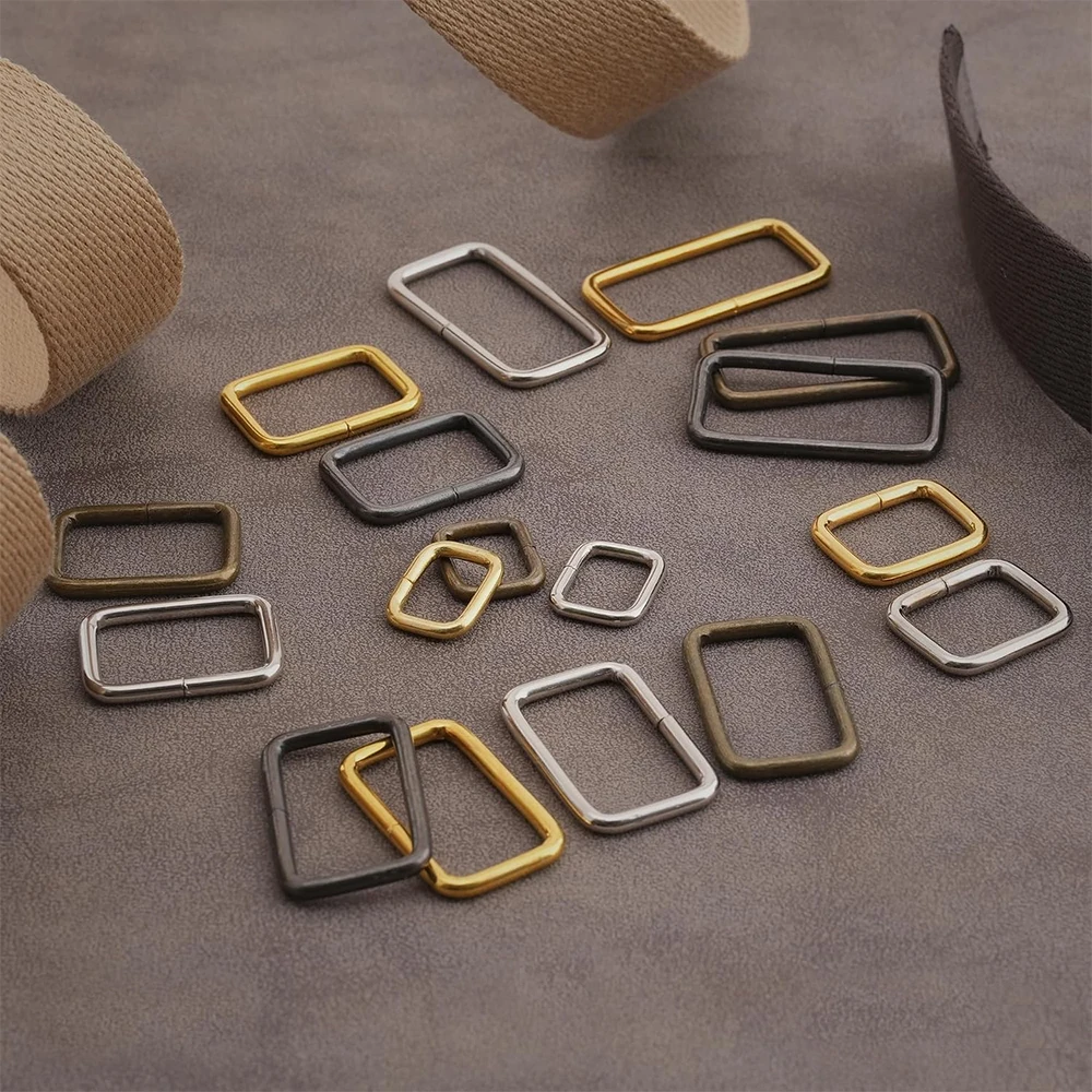 20/40Pcs 25mm/32mm Rectangular Metal Rings, Heavy Duty Webbing Buckle Rings for DIY Bags, Keychains, Belts, Pet Leashes Hardware