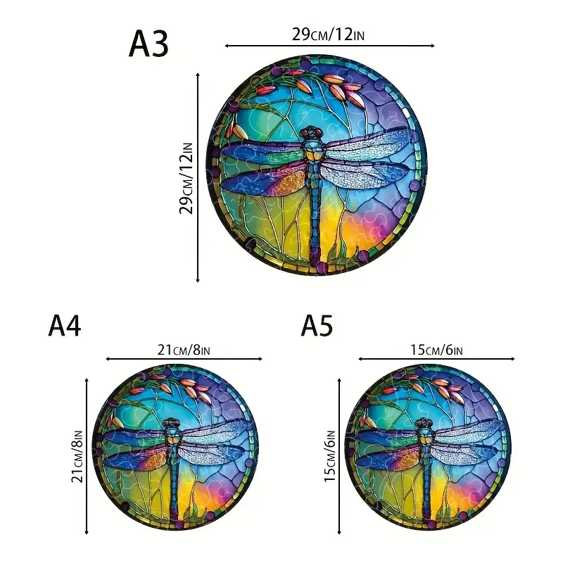 Window-like Dragonfly Wooden Jigsaw Puzzle Creative Landscaping Gift Perfect Work Bar Decor Style