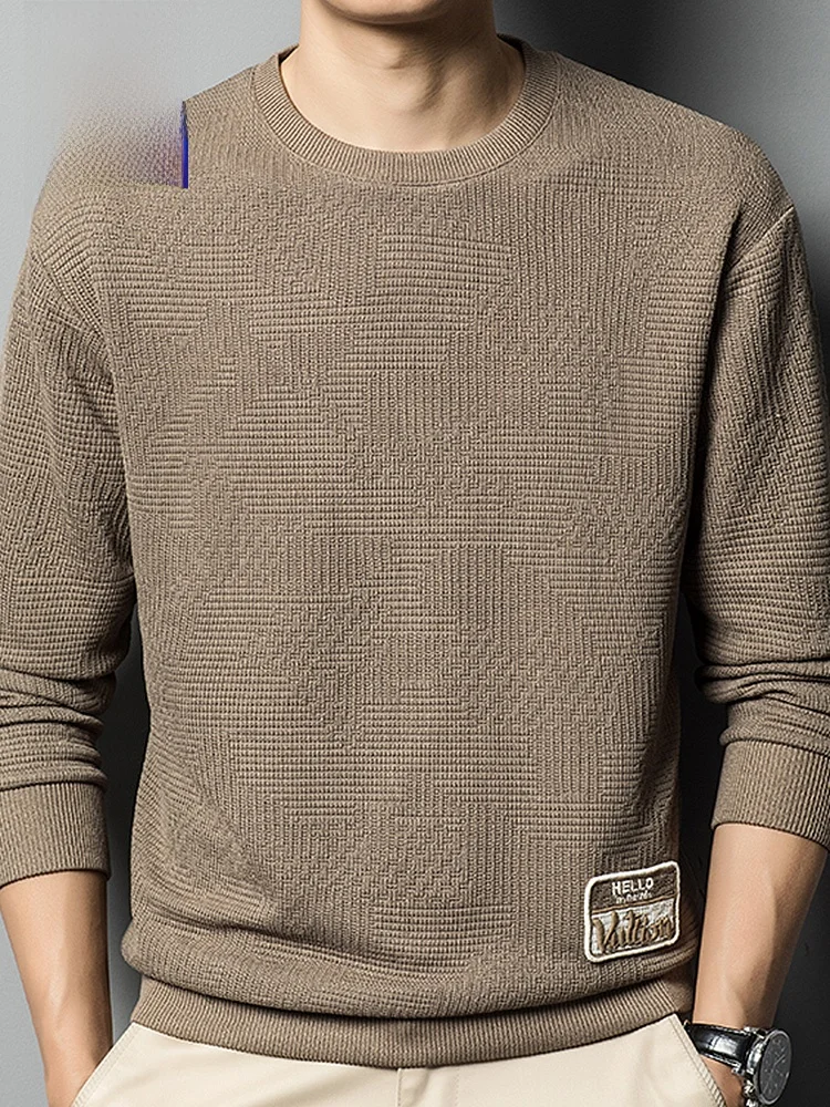 

Loose Fit Men's Long Sve round Ne Sweatirt Knitted Faionable Base Layer irt Casual Wear Polyester Blend Autumn Wear