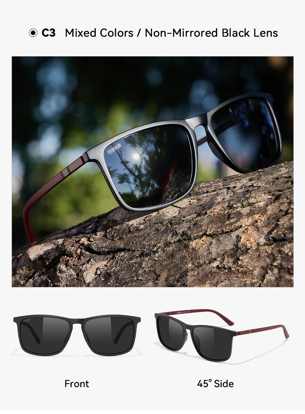 KDEAM Polarisierte Herren-Sonnenbrille, große Größe, mit photochromen Gläsern, übergroße Sonnenbrille zum Angeln, 157 mm Breite, inklusive Etui – Detail 6
