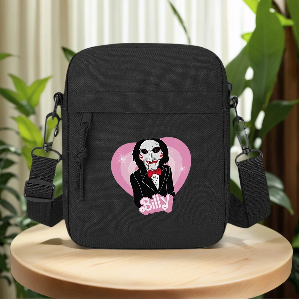Billy with cute pink background. Men Crossbody Bag Single Shoulder Women Cartoon Anime Film Printing Design Unisex