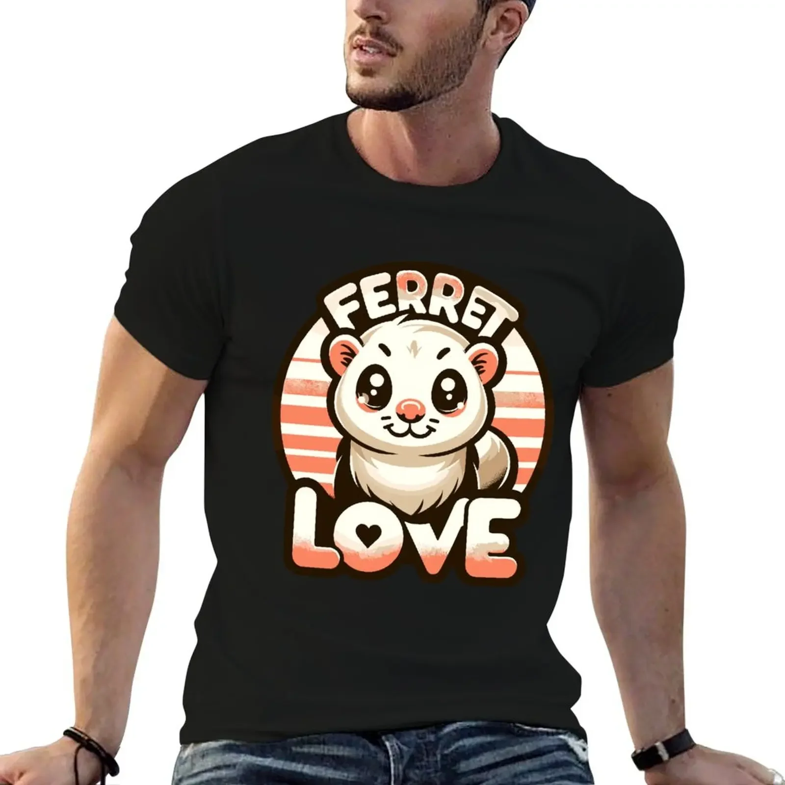 

Ferret Love - Ferret Lover T-Shirt Short sleeve tee vintage anime shirt men t shirts