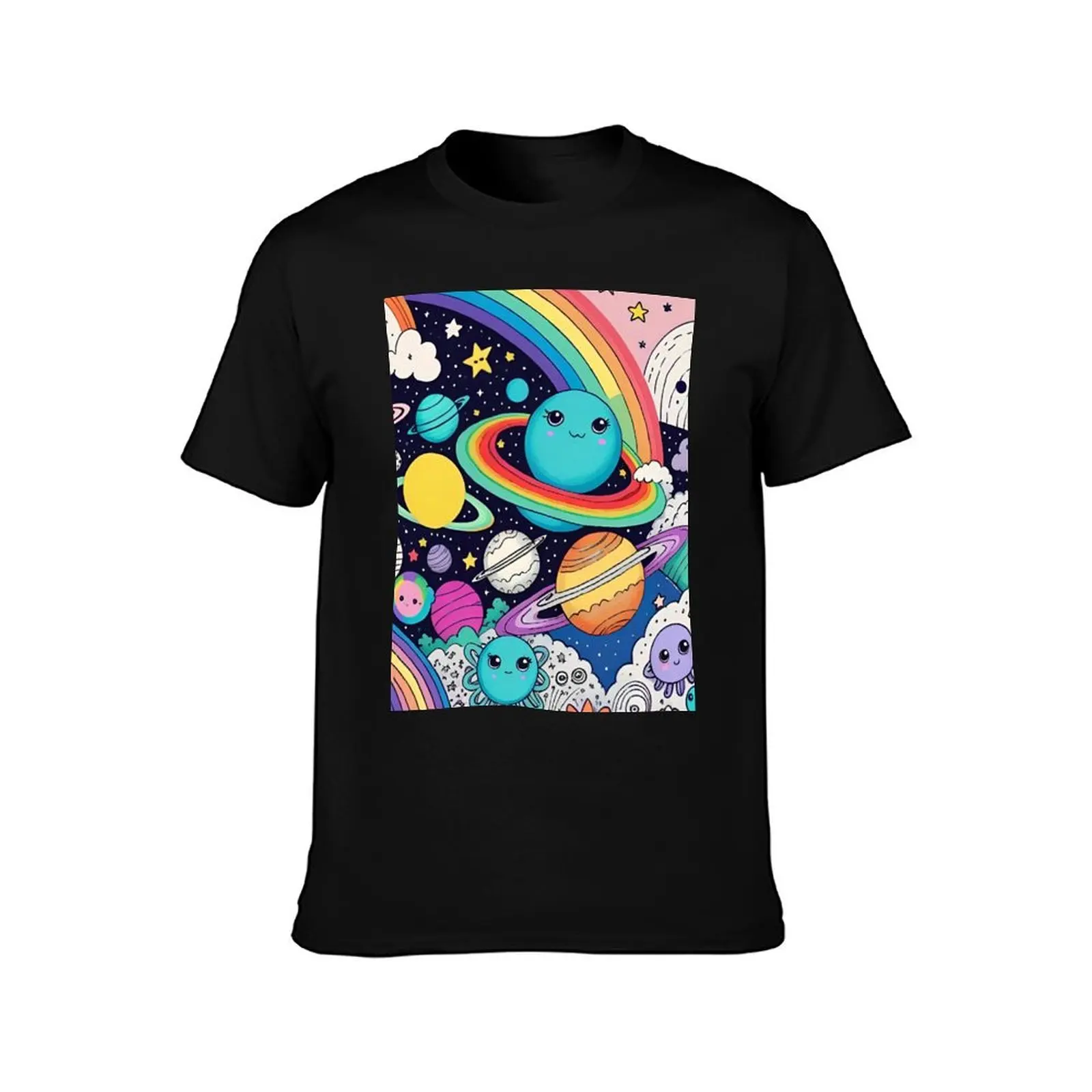 Happy Planets T-Shirt cute tops basketball graphic tees mens workout shirts