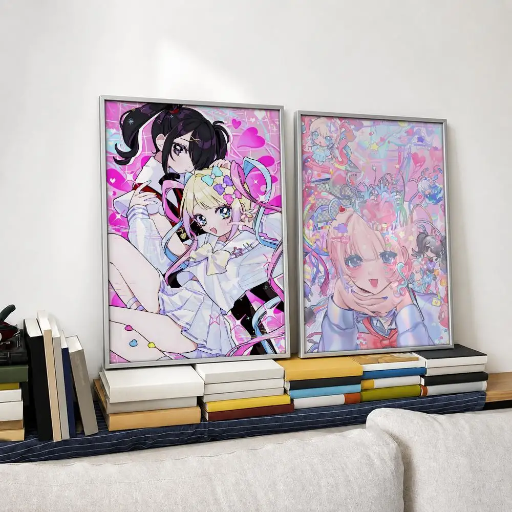Game Needy Girl Overdose Poster Self‑Adhesive Waterproof PP Poster Coffee House Bar Wall Art Sticker Room Home Decor