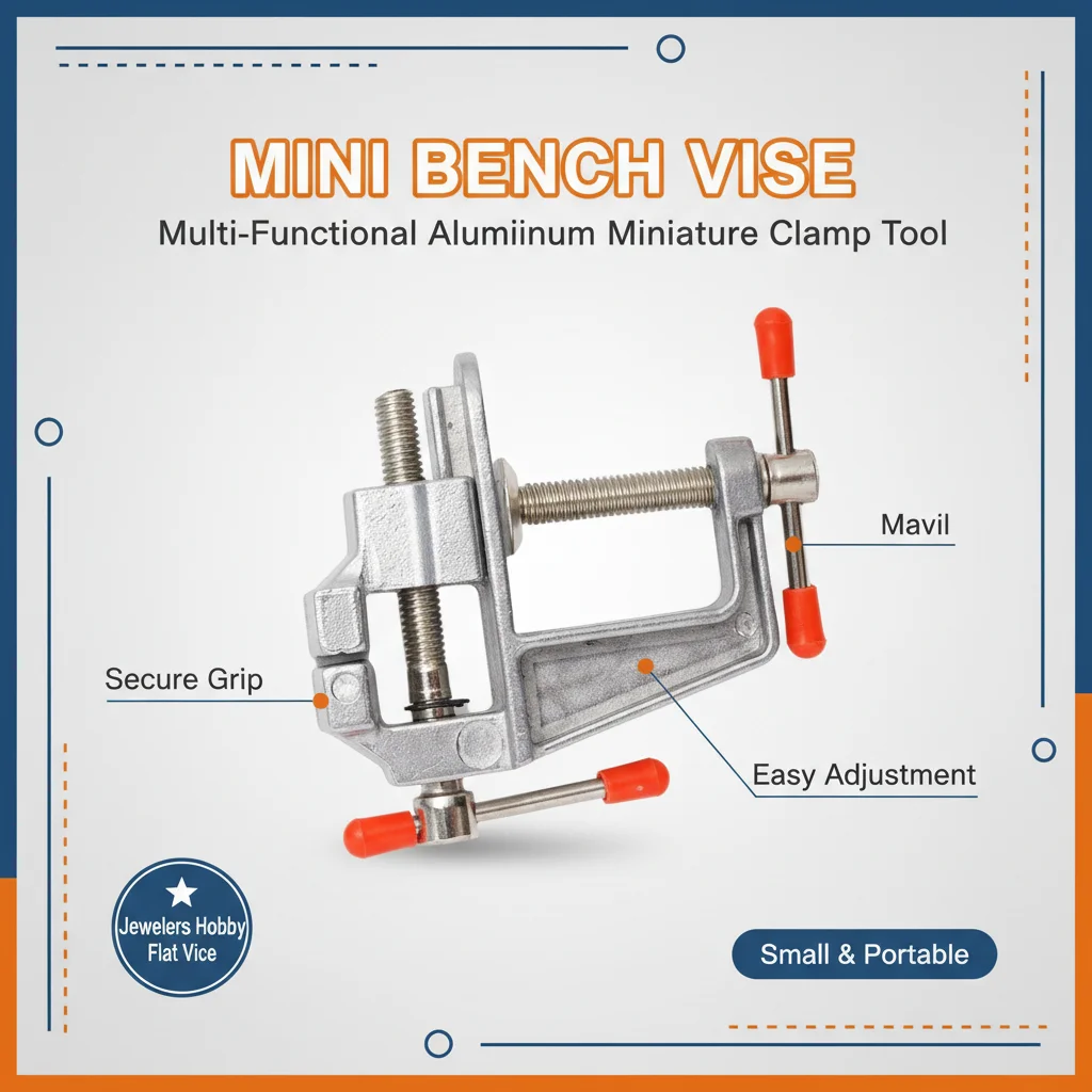 35mm Mini Bench Vise Aluminum Alloy Table Clamp Flat Mouth Vice DIY Jewelry Craft Woodworking Grinding Tool