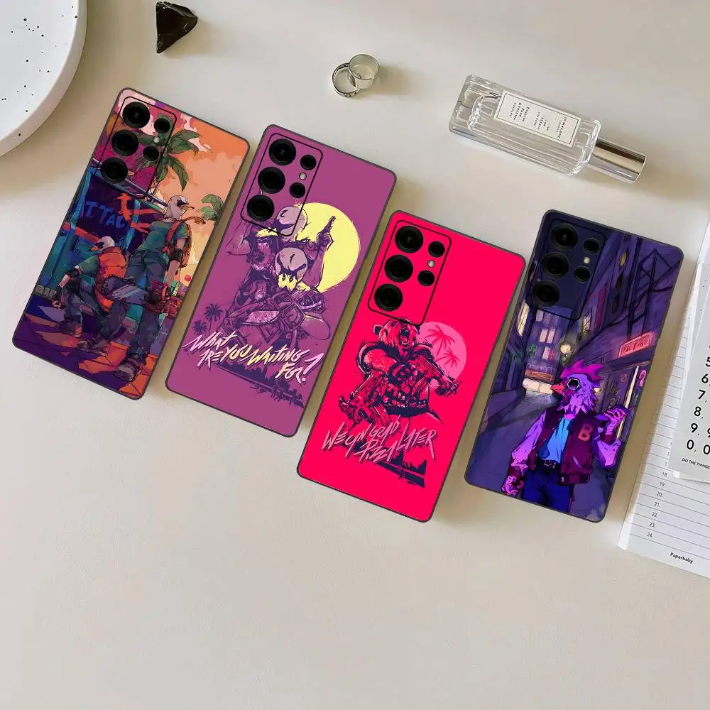 H-Hotline-Miami-Cover Phone Case For Samsung S 24 Fe 25 Ultra Plus 20 Lite 21 30 22 23 24 22 Ultra 5G Fundas