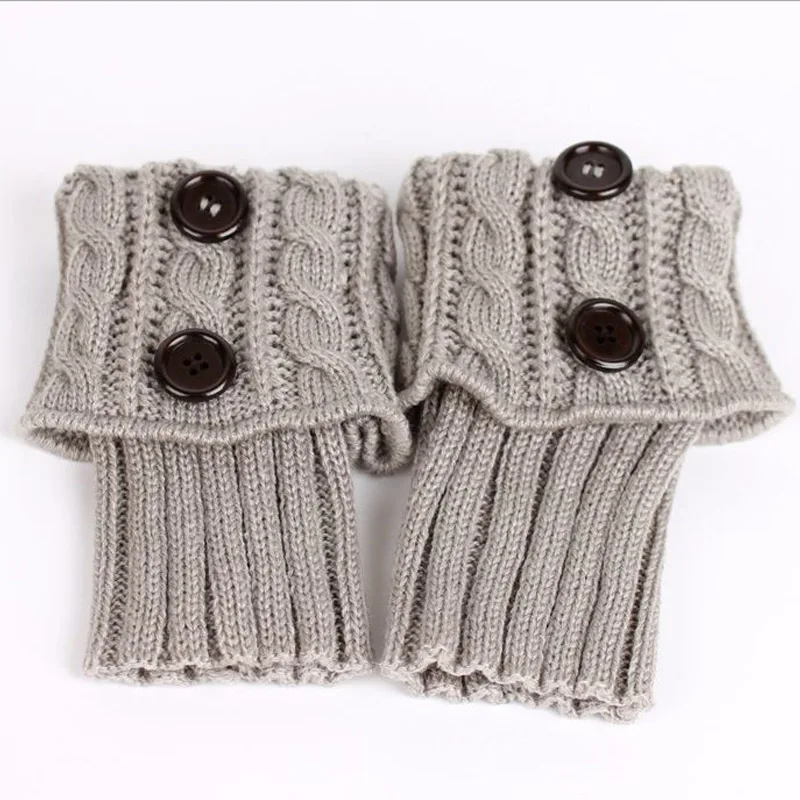 

Fashion Double Button Cable Knitted Boot Cuff Short Leg Warmer Womens Boot Socks Knitted Twist Fashion Boots Accessories