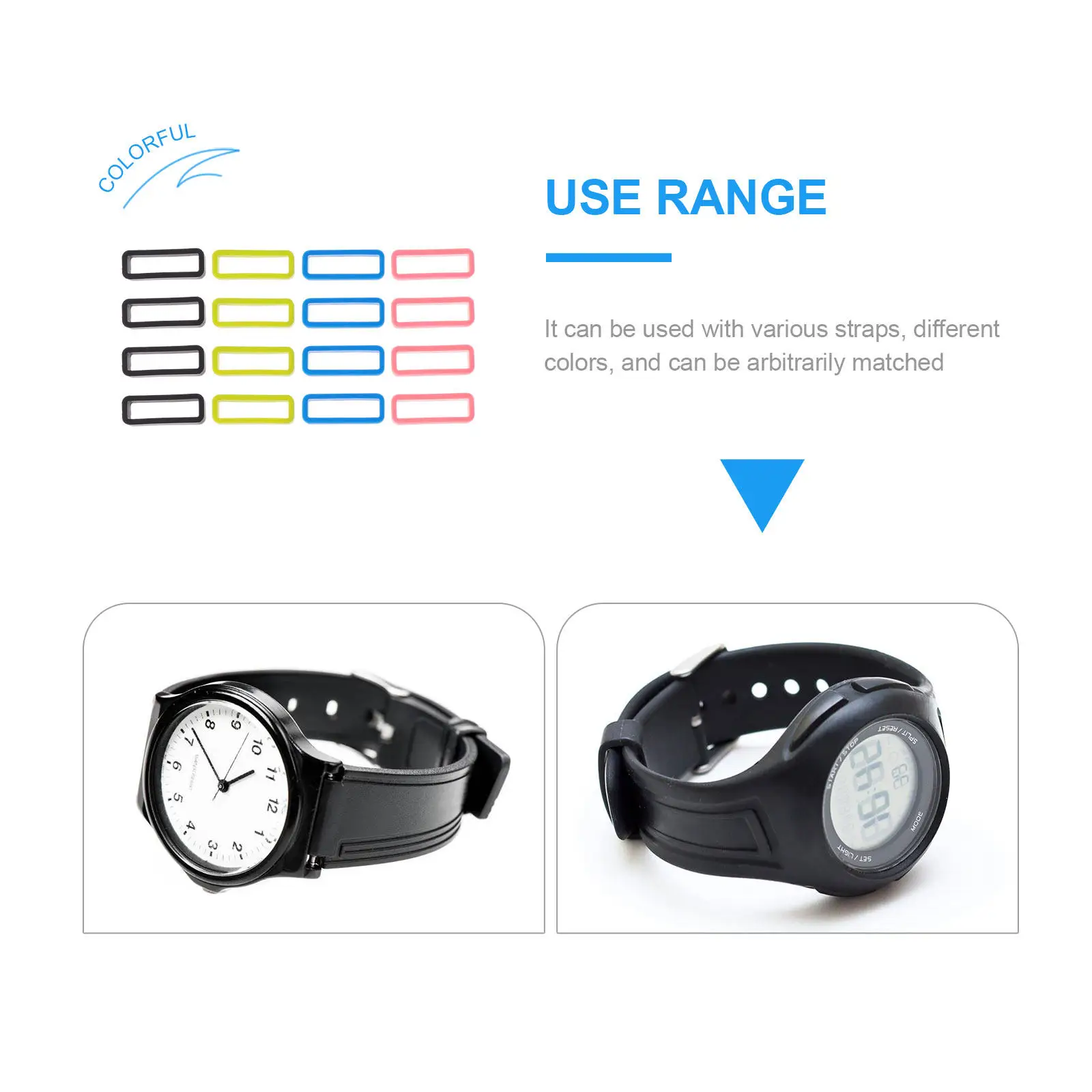 Silicone Watch Band Connector Loops Fasteners Keepers Replacement Straps Wear Resistant Secure Fit Retaining Clasps for Watch