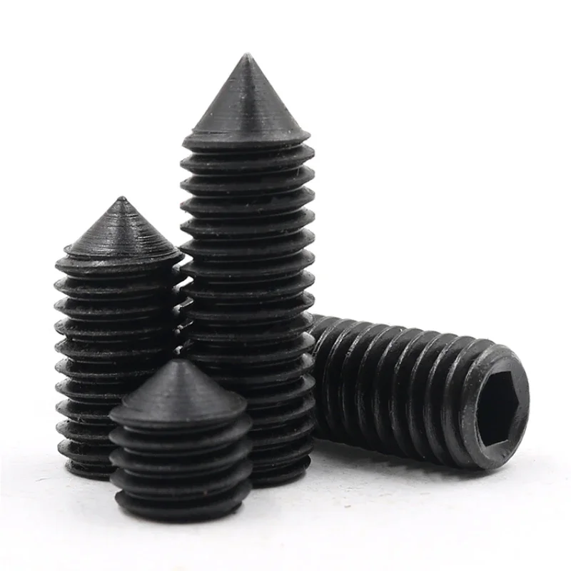 Black Grade 12.9 Alloy Steel Hexagonal Cone Head Bolt M2.5 M3 M4 M5 M6 M8 M10 M12 Cone Head Cyclic Head Fitting Screw