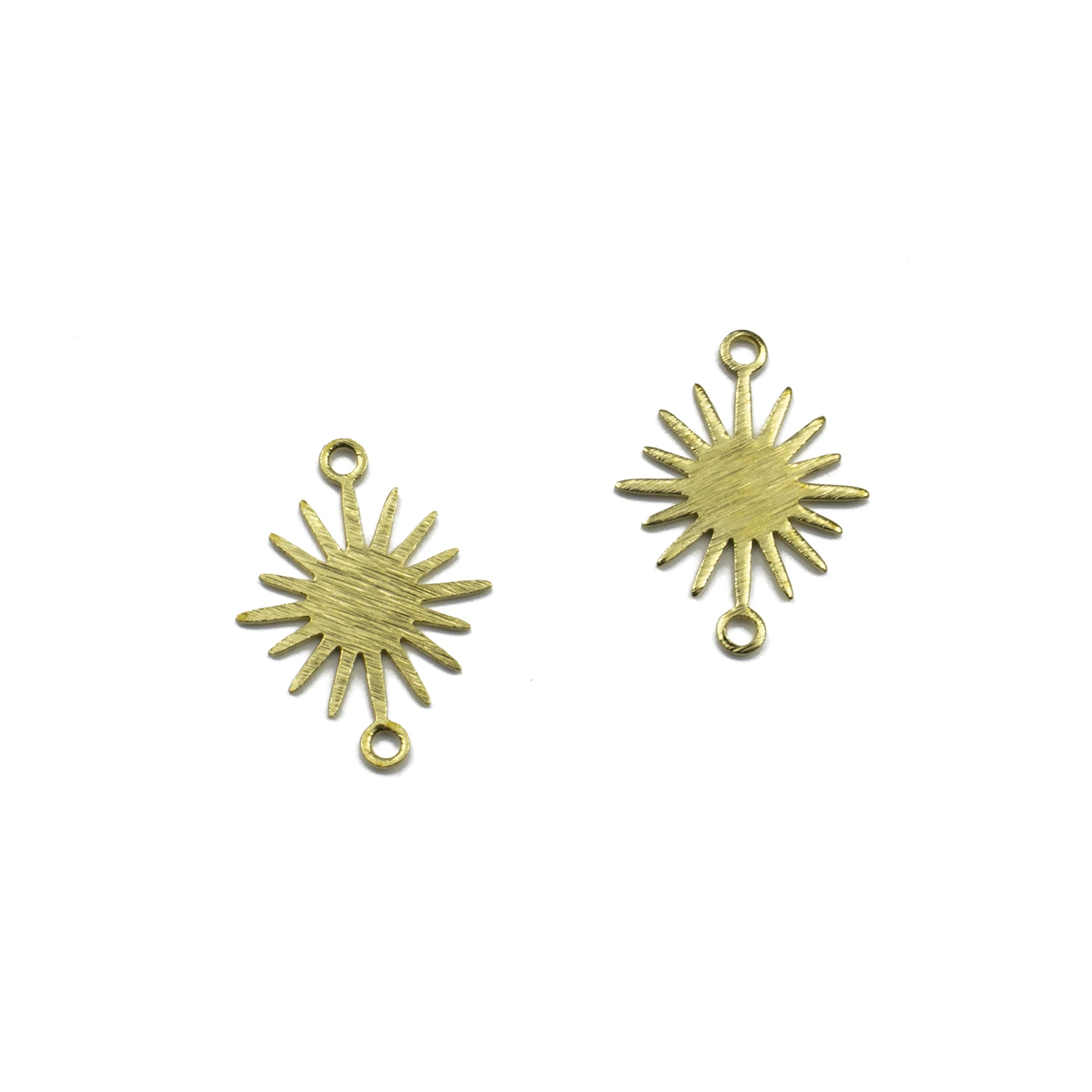 10Pcs/Lot Original Brass Wiredrawing Sun Flower Connectors Charms Link Supplies Fit For DIY Jewelry Bracelets Earrings Making