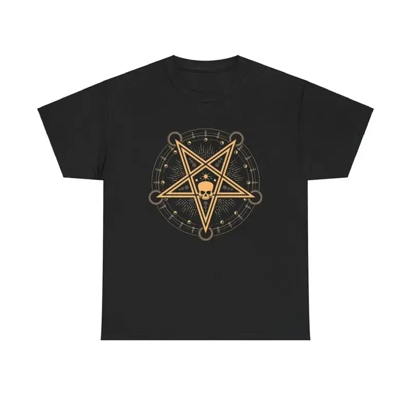 Pentagram Skull Sigil Graphic T Shirt evil dark demon occult magic star tee