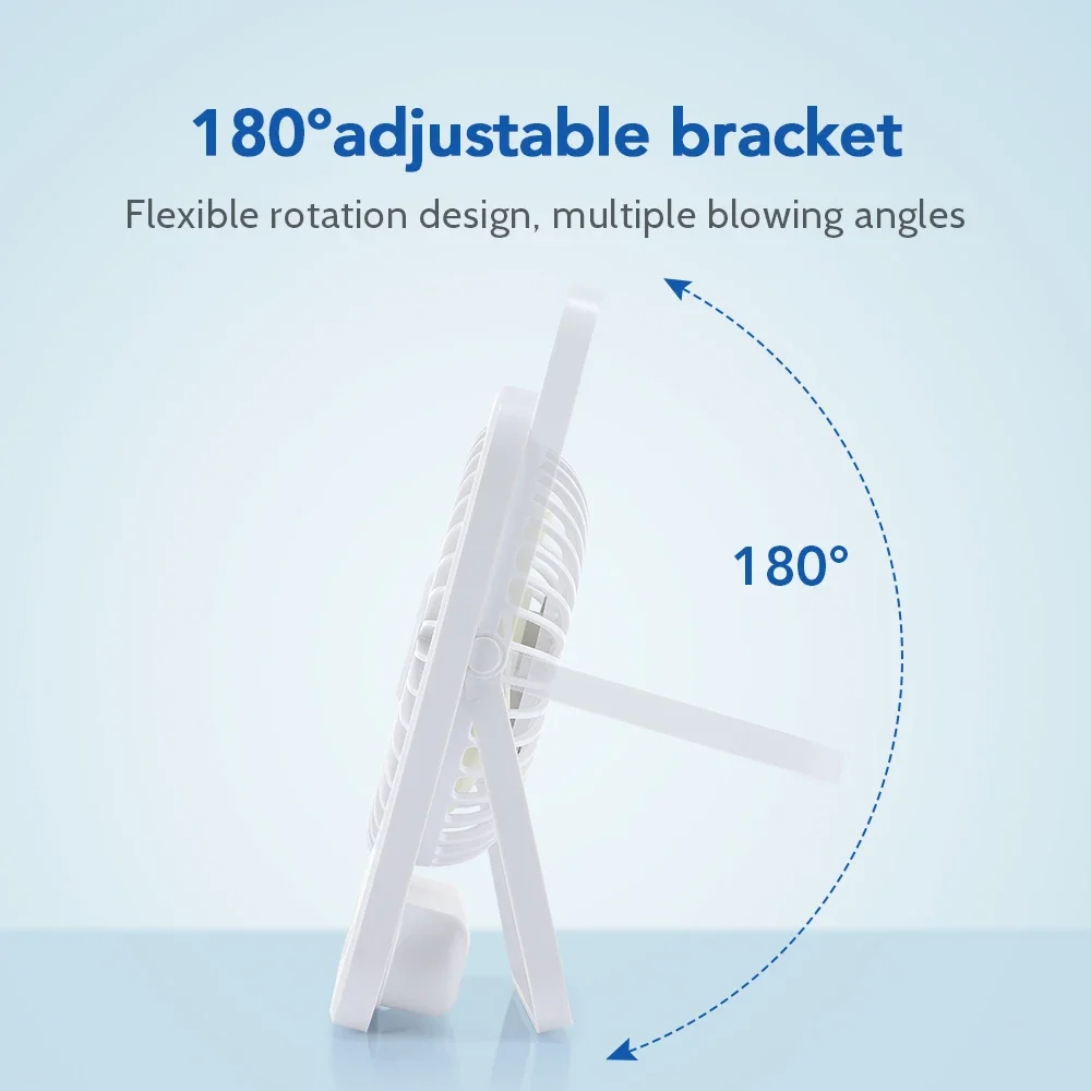 5-скоростной ручной мини-вентилятор 180 °   Складной портативный настольный вентилятор, настенные вентиляторы, USB перезаряжаемый вентилятор с экраном дисплея для дома