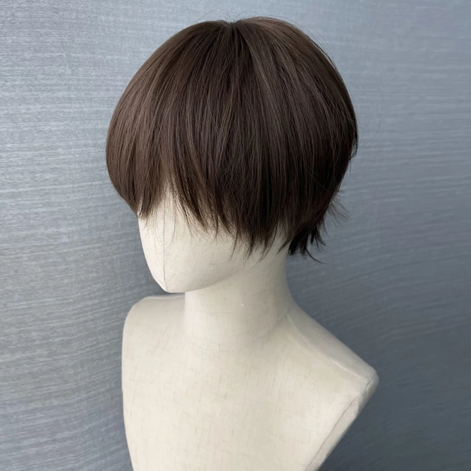 

Short Boy Bangs Wig Brown Black Synthetic Fiber Heat-Resistant Natural And Smoot Cool Boys Wig Selfie Party