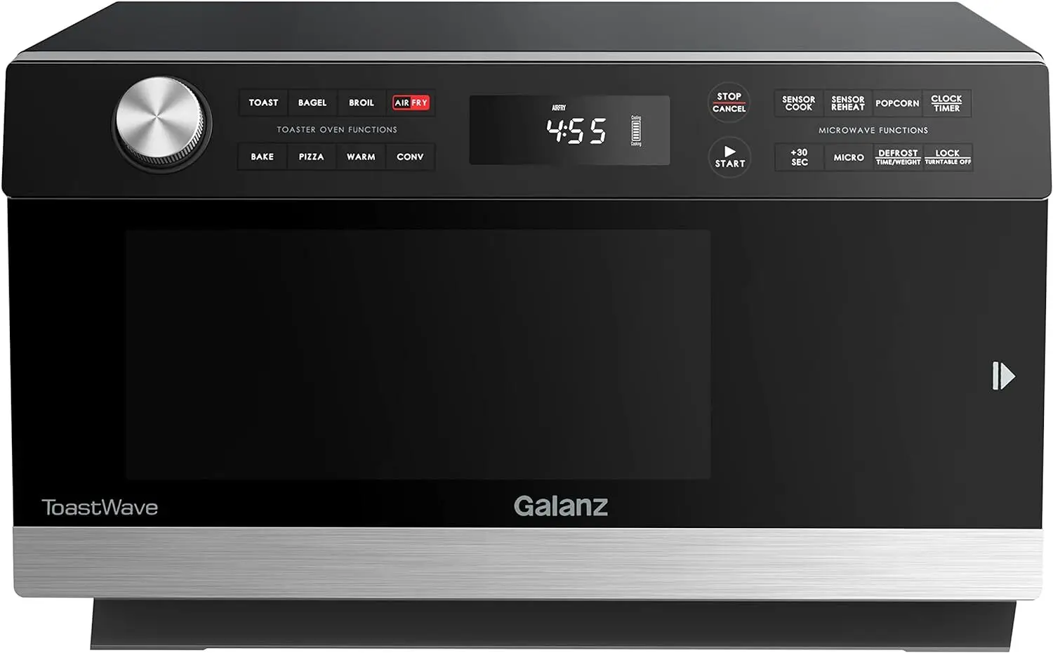 

GTWHG12S1SA10 4-in-1 ToastWave with TotalFry 360, Convection, Microwave, Toaster Oven, Air Fryer, 1000W,1.2 Cu.Ft, LCD Di