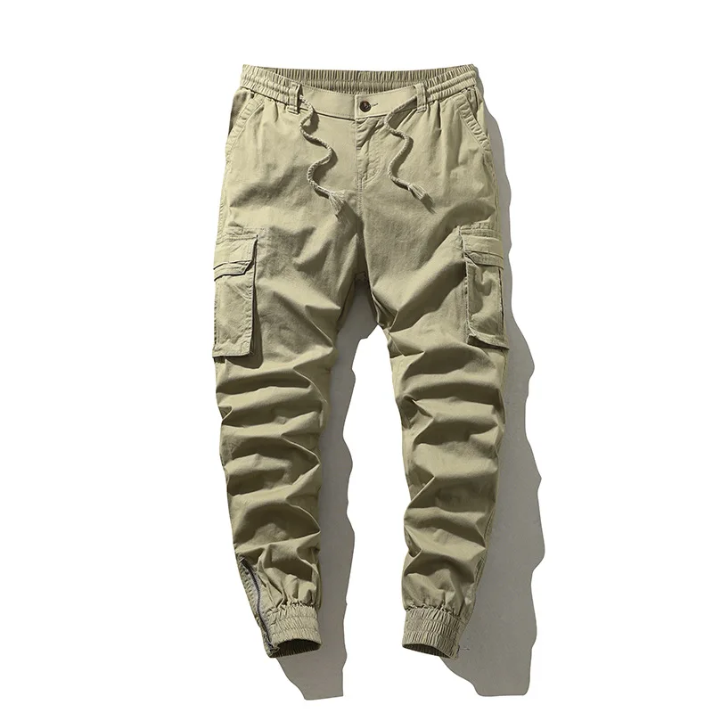 New Spring Autumn Cotton Pants Men Cargo Pants Workwear Trousers Military Multi-pocket Men's Clothing Casual Loose Army Pants