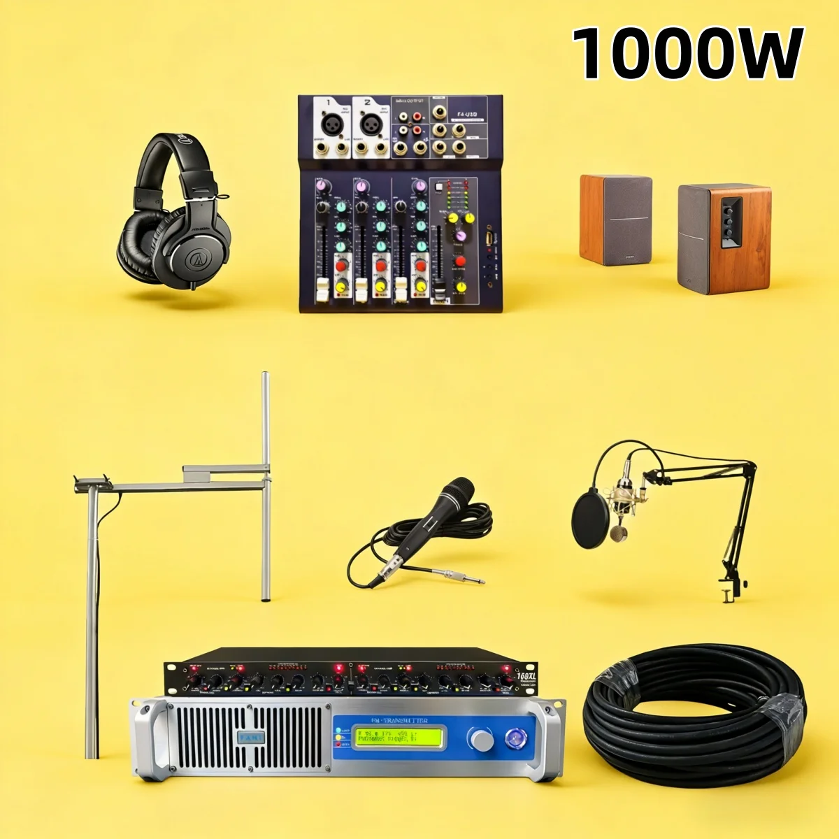 

Church YXHT-1, 1KW(1000W) FM Transmitter Complete Package System, Baptism Ceremony Solution, Full Broadcast Kit, Stabler