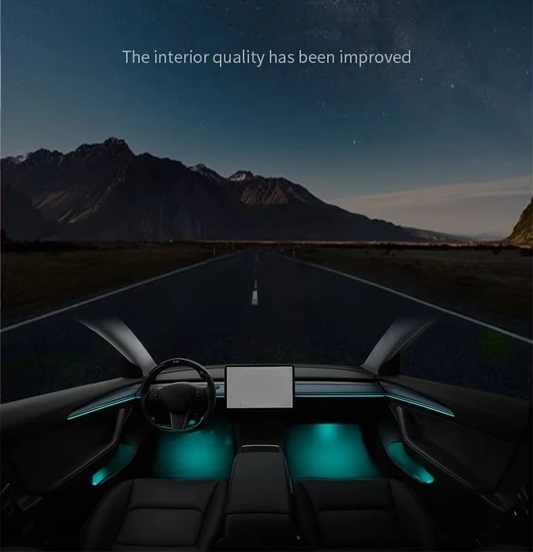 Car Ambient Lighting for  Model 3/Y Ambient Ambient Multicolor Symphony Music Led Strip Atmosphere Decoration Light