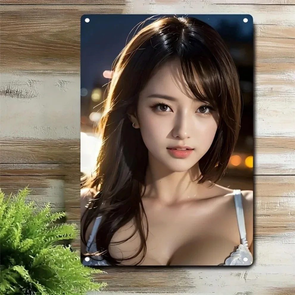 Koreanische Metall-Wandkunst für Frauen, traditionelles Eisen-Gesichtsschild, einfach zu installieren, für Zuhause, Café, Bar, Weihnachtsgeschenk