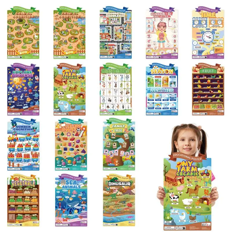 Educational Posters For Classroom 16X Learning Chart Materials 3mm Laminated Multiplication Alphabet Shapes Days Of The Week