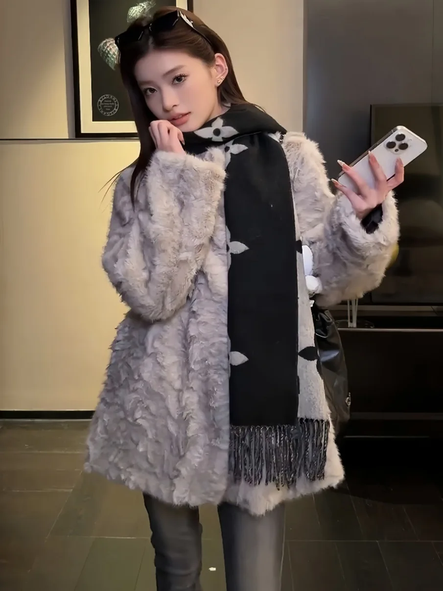 Kunstpelzmantel, lange Damenmäntel, wendbar, für Urlaub, Mutter, Feenrand, Knöpfe, Kontrastfalten, Ärmel, Halstaschen, schlicht, schlank