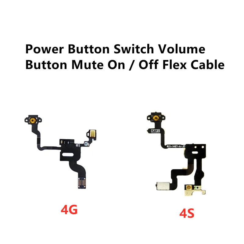 On / Off Flex Cable For IPhone 4S 4 4G Power Button Switch Volume Button Mute Ribbon Cable