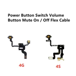 Cable flexible On / Off para IPhone 4S 4 4G, interruptor de botón de encendido, botón de volumen, Cable de cinta de silencio